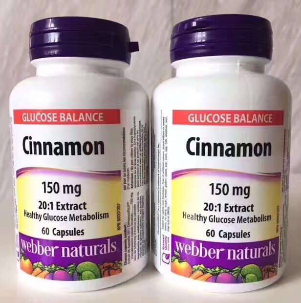 [DG0321] Webber Naturals 韦伯天然肉桂胶囊60粒*2瓶装