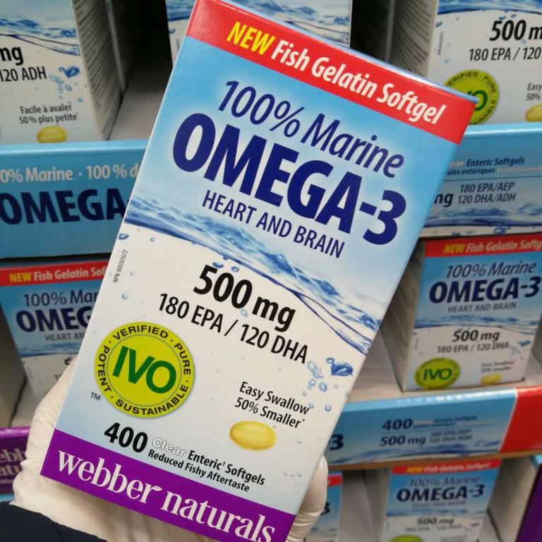 [DG0021] Webber Naturals 韦博儿童/青少年mini鱼油omega-3/500mg 400粒