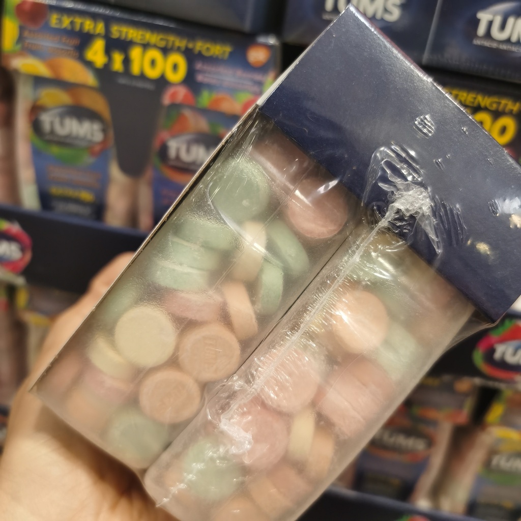 TUMS EXTRA 咀嚼钙片防胃酸烧心100粒*4，孕妇推荐！