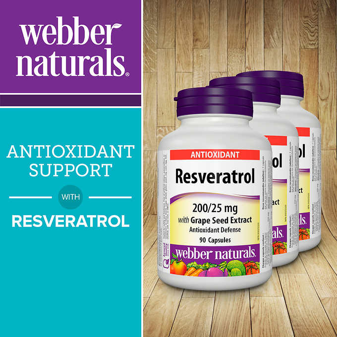 Webber Naturals 韦伯Resveratrol 白藜芦醇胶囊90粒*3瓶